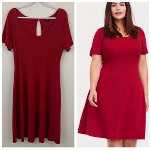 Torrid Plus Size Red Mini Skater Sweater Dress Size 2X